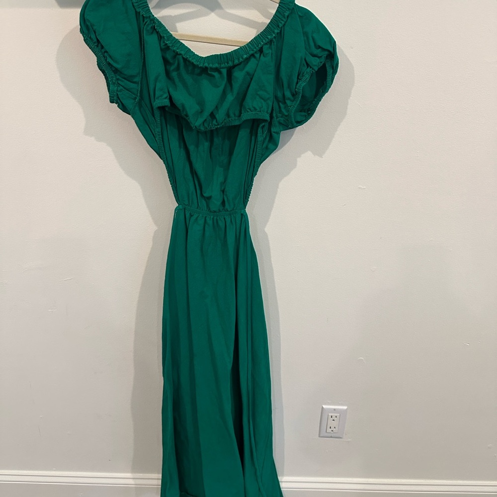 Cotton green summer dress
